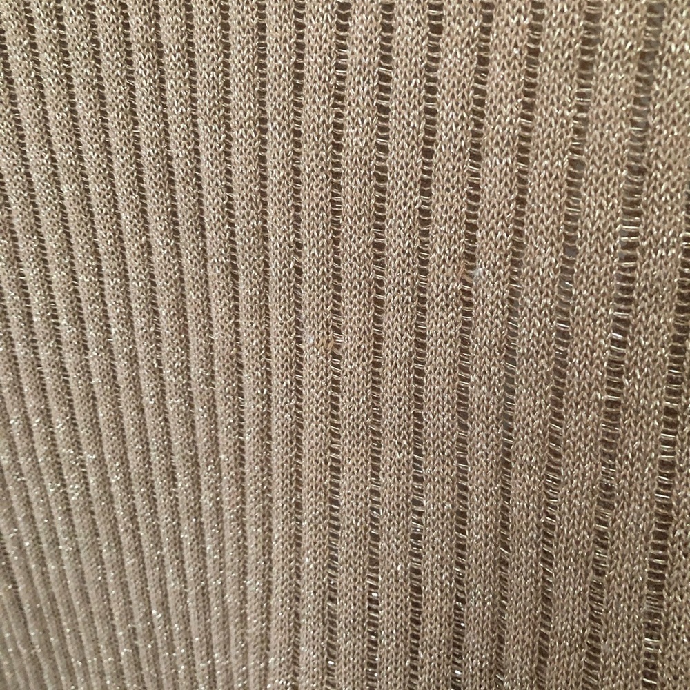 Zara Metallic Ribbed V-Neck Knit Dress - Camel Gold new with tags XL/XXL - Picture 3 of 5